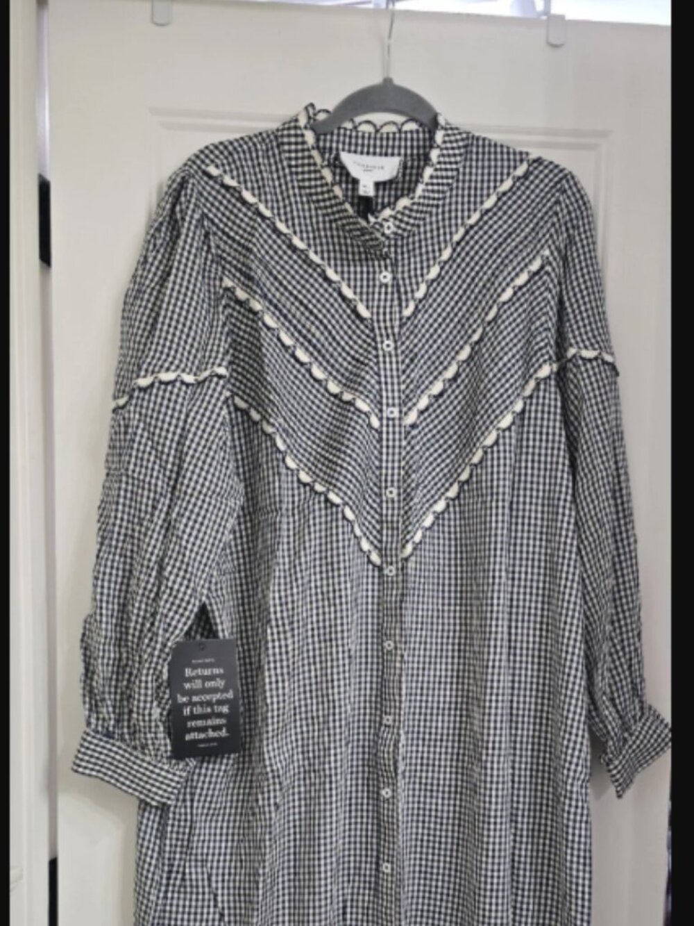 NWOT Navy Gingham Jolene Dress XXL